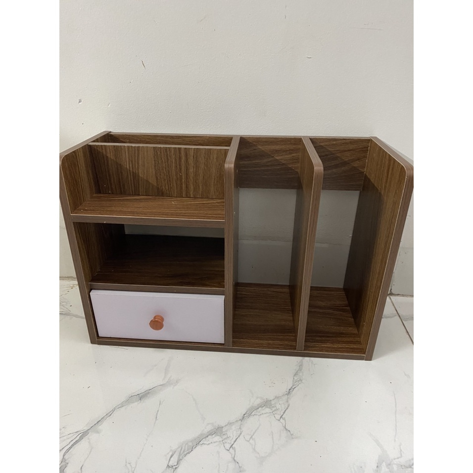 Kệ Sách Gỗ MDF Để Bàn 5 Ngăn 1 Ngăn Kéo, Tủ Hồ Sơ Tài Liệu Để Phòng Làm Việc Cao Cấp