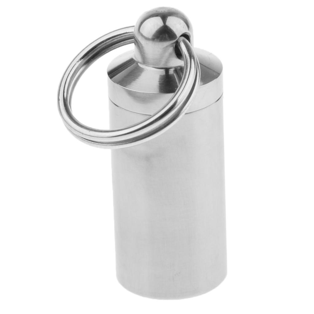 Waterproof Titanium Pocket Pill Box Capsule Tablet Bottle Holder Organizer Case Outdoor Travel