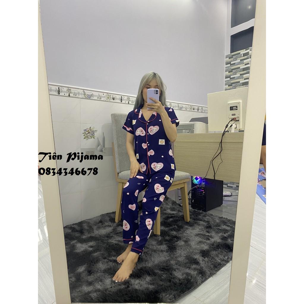 Bộ Lụa Pijama Áo Cộc-Quần Dài Chất Liệu Lụa Cao Cấp Mát Lịm
