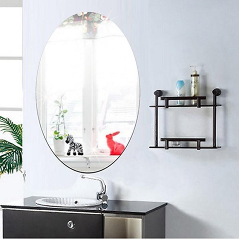 Gương dán tường làm từ Acrylic hình bầu dục hình chữ nhật dùng cho nhà tắm tiện dụng