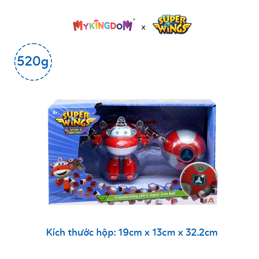 Đồ Chơi SUPERWINGS Robot Biến Hình Siêu Vệ Binh Jett Tia Chớp Và Quả Bóng Sức Mạnh Kim Loại YW760963