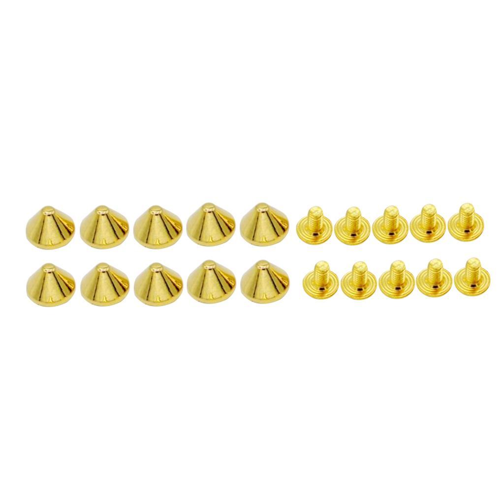 3-5pack 10 Pieces Alloy Conic Rivets for Sewing Accessories Golden