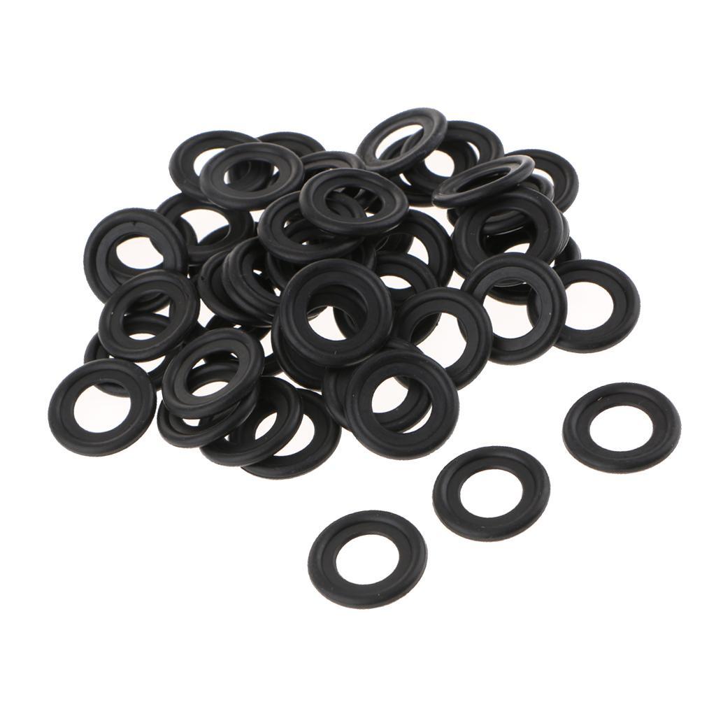 50 Pieces Rubber Oil Drain Plug Crush Washer Gaskets for