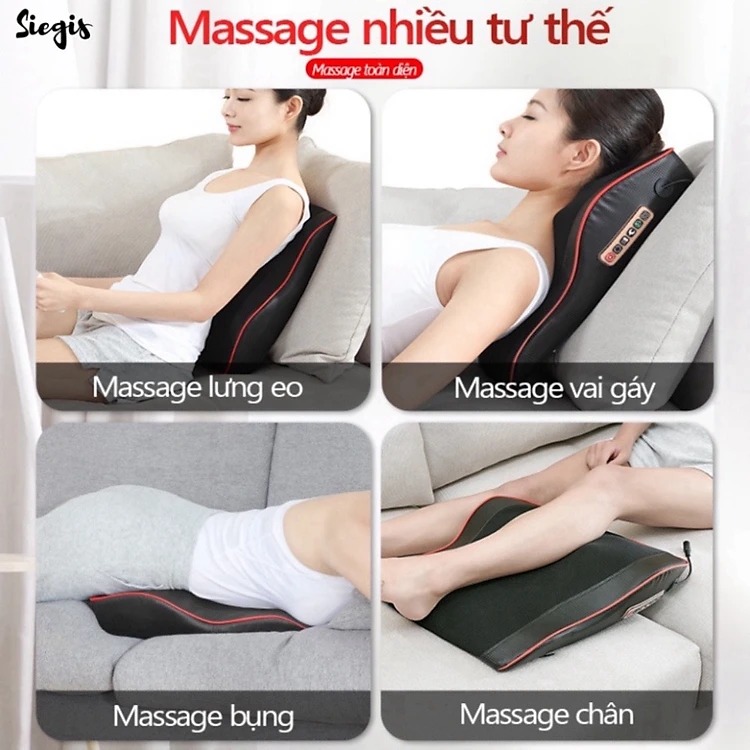 Gối Massage Cổ Vai Gáy Hồng Ngoại Đa Năng 20 Bi Cao Cấp, Bảo Hành 12 Tháng