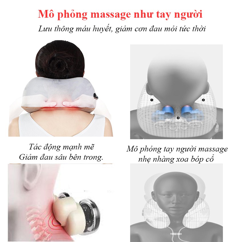 Gối Massage cổ Gáy Đa Năng Hình Chữ U 