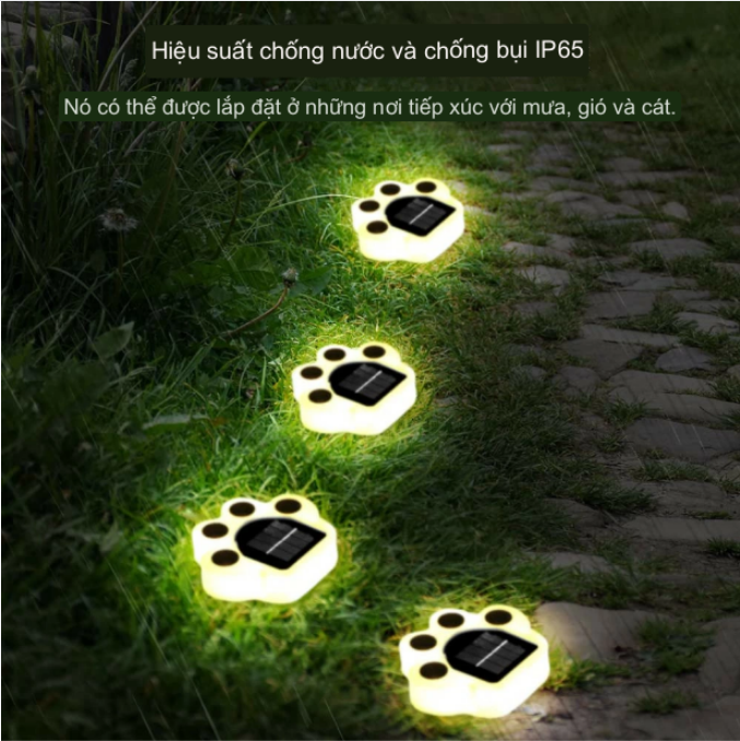 Bộ 4 đèn LED Chân Gấu Trang Trí Sân Vườn Sử Dụng Năng Lượng Mặt Trời BearFoot-Luz Solar - sử dụng 8h liên tục
