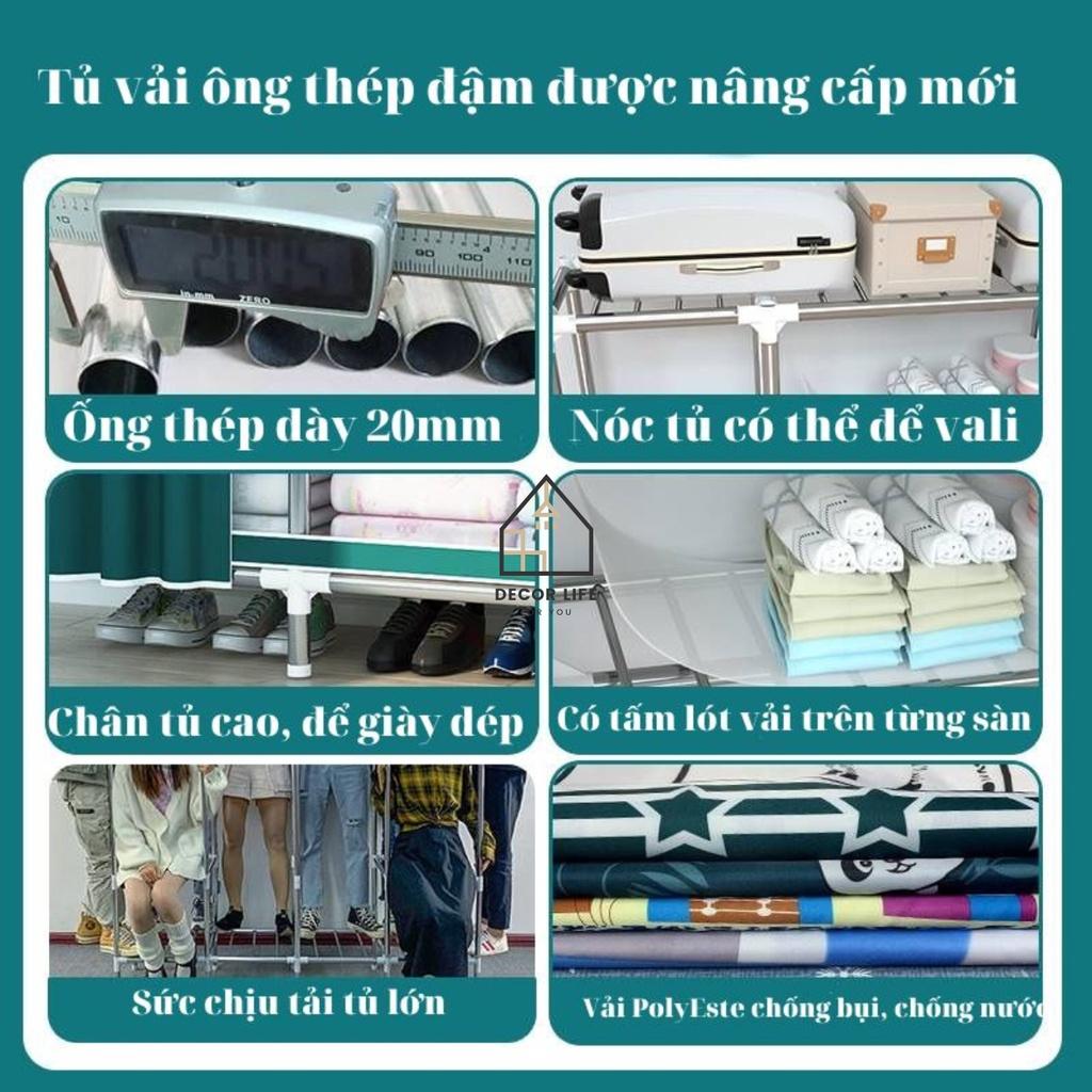 Tủ Quần Áo Vải, Tủ Vải Khung Thép Titan Cao Cấp Các Loại Đa Dạng Kích Thước Đa Dạng Mẫu Mã