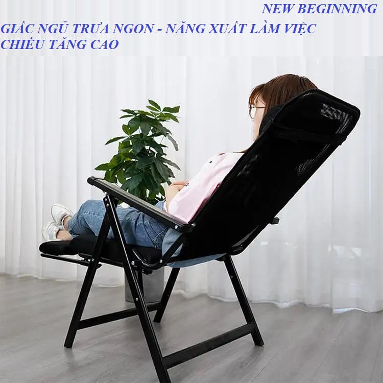 New Beginning ghế văn phòng phong cách mới - vừa là ghế làm việc - vừa là giường ngủ trưa. 2 in 1 - office chair and folding bed.