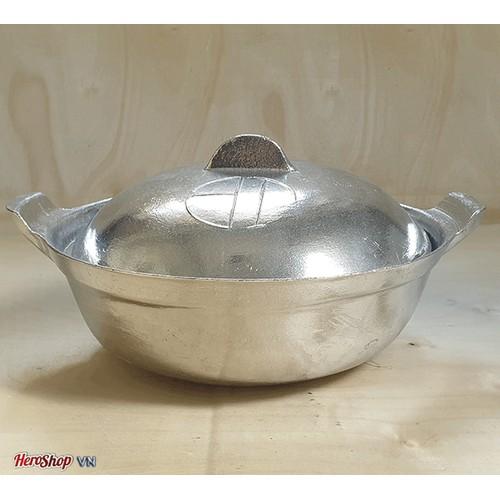 Niêu thố cơm gang đúc nguyên khối Bắc Bộ số 4 kích thước 23cm LOẠI DẦY ĐÚC