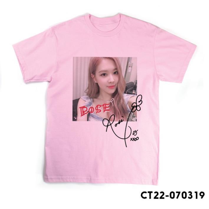 HOT- Áo thun Rose Blackpink Rupic Chữ Ký hồng Jisoo Jennie Lisa CT22-070319 - giá tốt nhất
