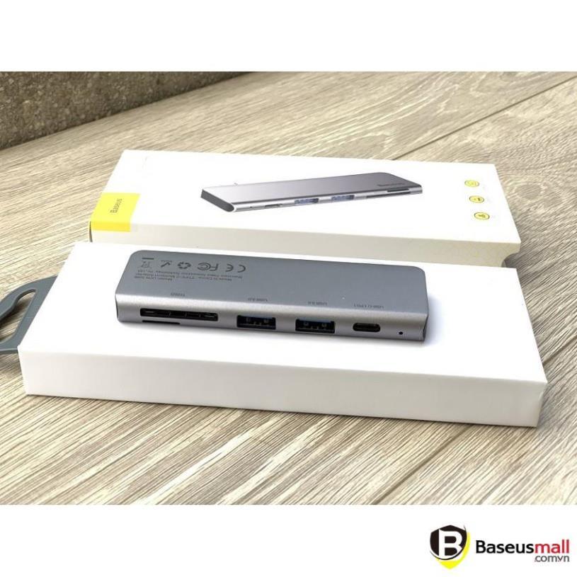 Baseus -BaseusMall VN Bộ Hub chuyển đổi 5 trong 1 Baseus Harmonica Type C to USB 3.0, TF/SD, Type C PD Adapter