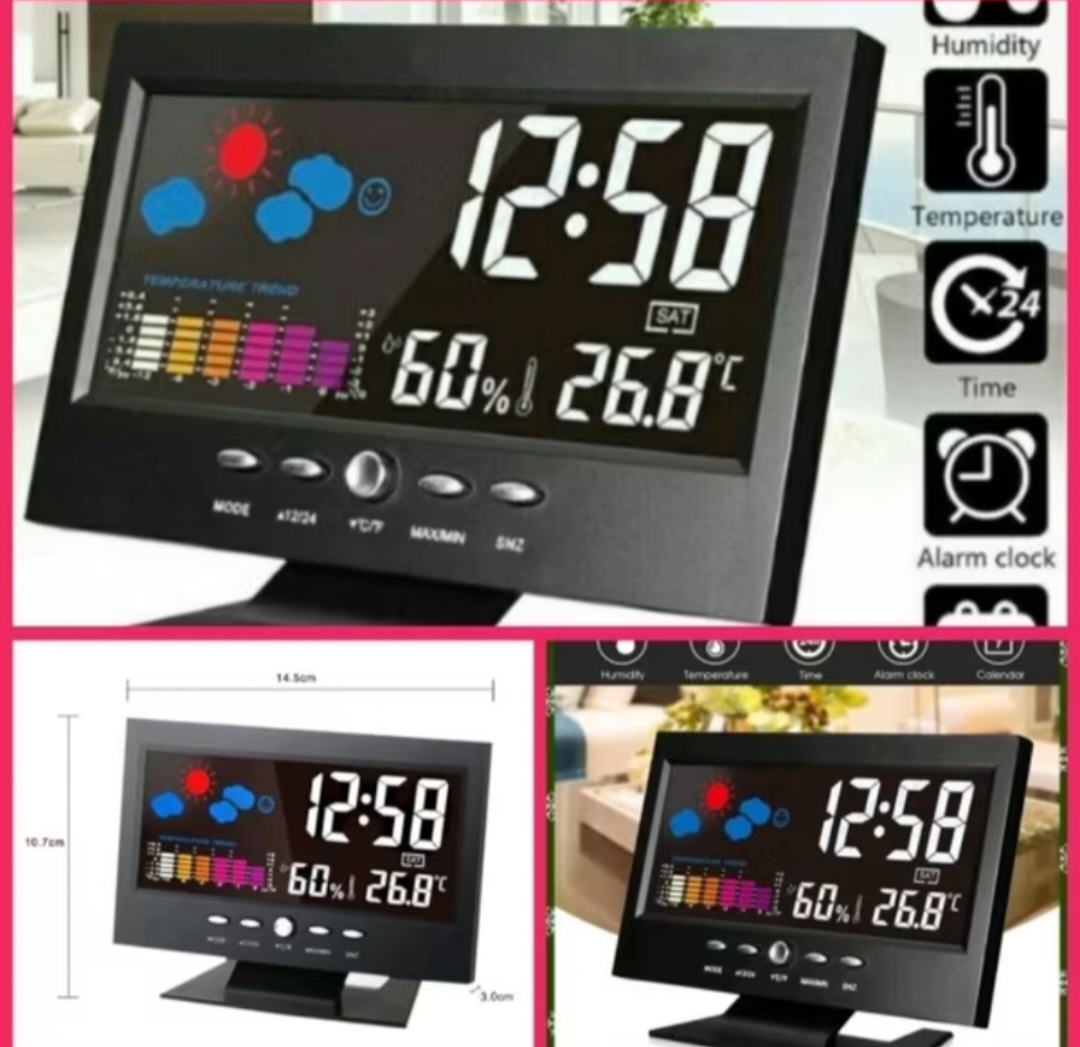 1 CÁI ĐỒNG HỒ LED ĐỂ BÀN XEM GIỜ BÁO NHIỆT ĐỘ NGÀY THÁNG NĂM THỨ THỜI TIẾT