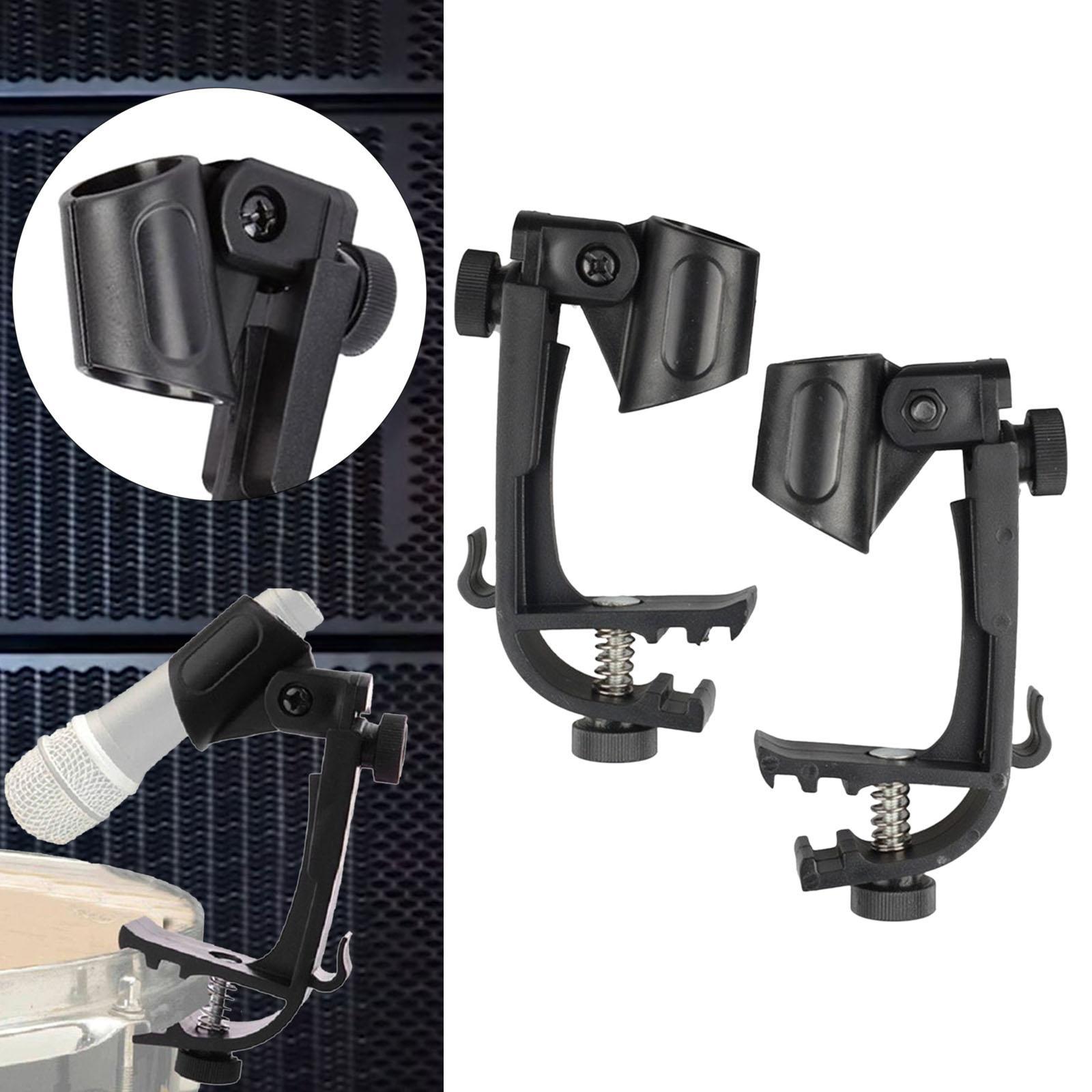 2 Pieces Drum Rim Microphone Clip Microphone Mic Stand Mic Drum Clamp Holder