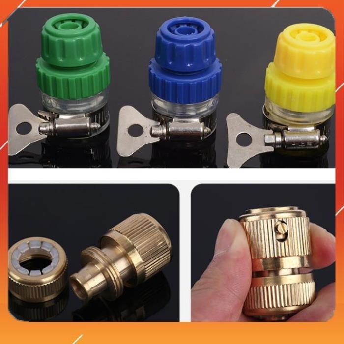 Bộ dây vòi xịt nước rửa xe,tưới cây,tăng áp 3 lần,loại 3m,5m 206701-1 đầu đồng,cút đồng,nối nhựa vàng+ mở chai