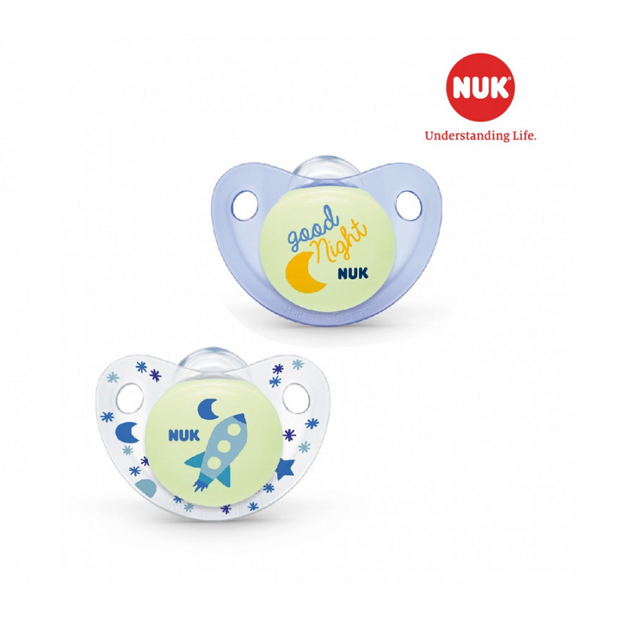 Bộ 2 ty giả NUK Silicone Night/Day 6-18m (Giao màu ngẫu nhiên)