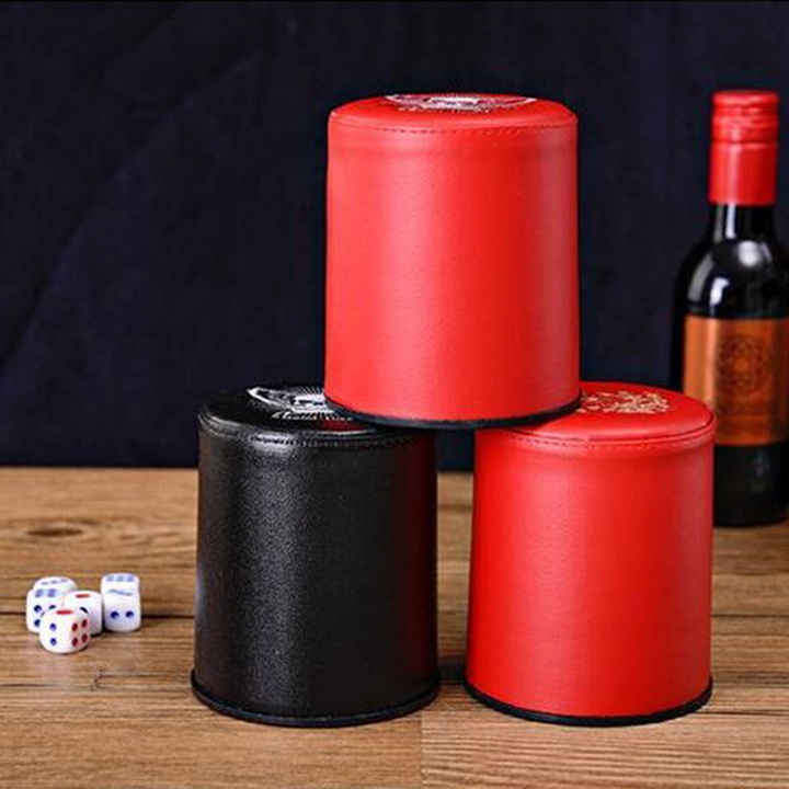 Đồ chơi lắc xí ngầu mẫu bọc da sang trọng kèm 6 viên xí ngầu