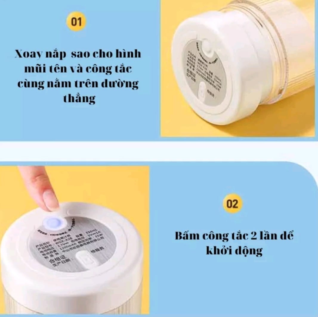 Máy xay sinh tố di động sạc pin Fresh Juice - Hàng nhập khẩu chất lượng cao