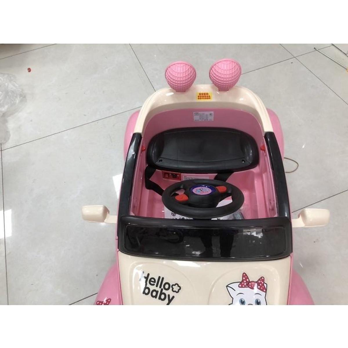 Ô TÔ ĐIỆN TRẺ EM CHO BÉ GÁI mèo hellokitty cực đáng yêu có điều khiển từ xa , nhạc đèn ...