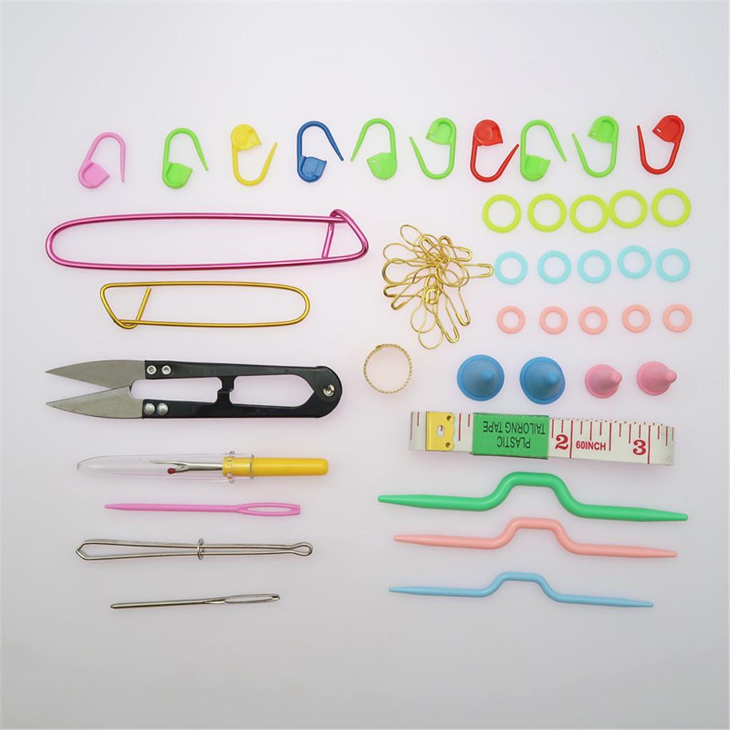 57pcs Knitting Crochet Sewing Accessories Supplies Tool Kit w/ Storage Case