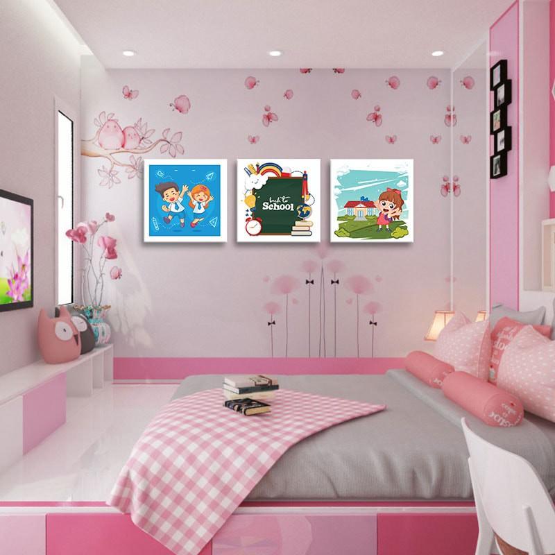 Bộ 3 tranh trẻ em đáng yêu – Tranh phòng ngủ cho bé W1192