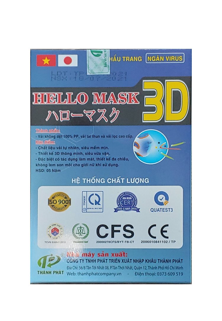 Hình ảnh Combo 2 Hộp Khẩu Trang 3D Hello Mask (10 cái/hộp)