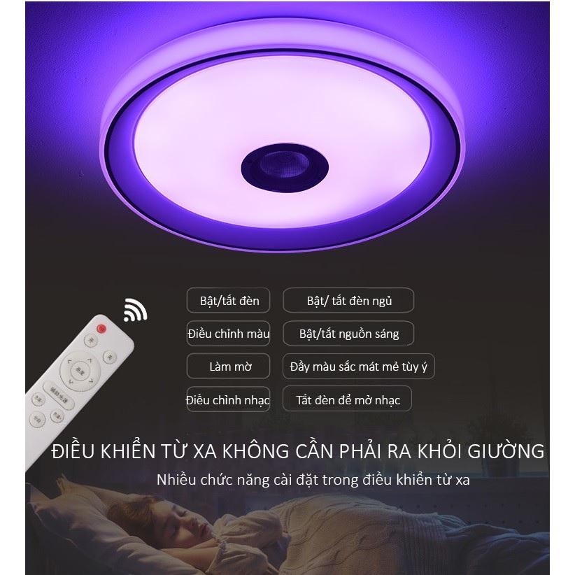 ROGTZ Đèn Ốp Trần 120 LED RGB Tích Hợp Loa Bluetooth Nghe Nhạc Không Dây Kết Nối Điện Thoại Qua APP - Hàng Nhập Khẩu