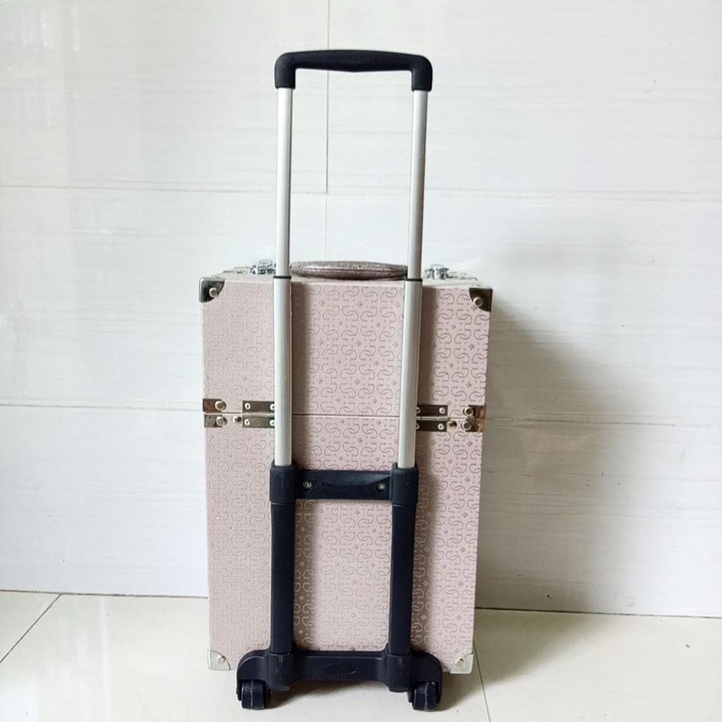 Hàng cao cấp loại 1 - Cốp vali kéo viền cạnh inox, nhiều ngăn đựng mỹ phẩm, dụng cụ phun xăm, nối mi, nail, máy hơ gel t