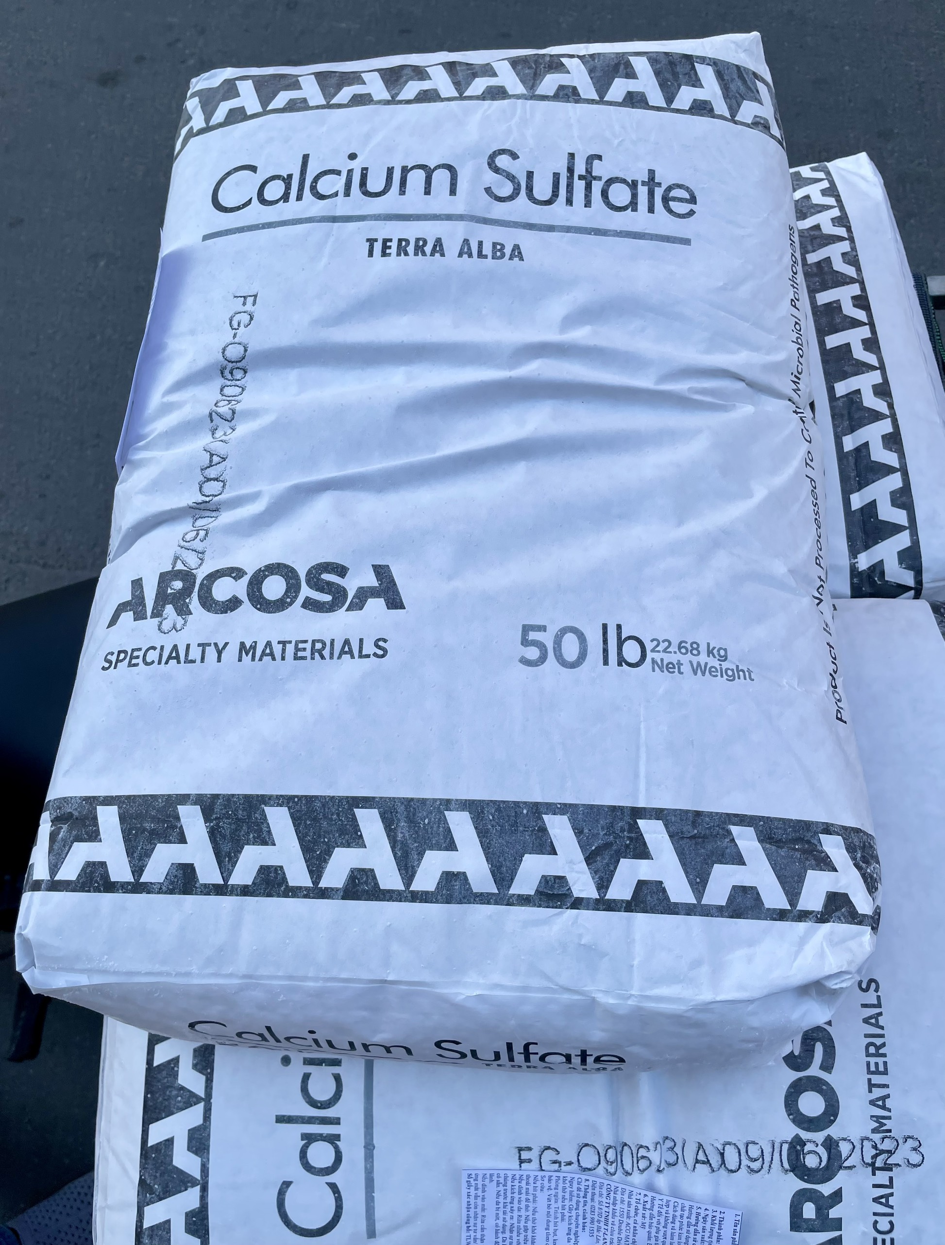 Calcium sulfate Mỹ 23kg thạch cao tinh khiết 99% dùng trong thực phẩm