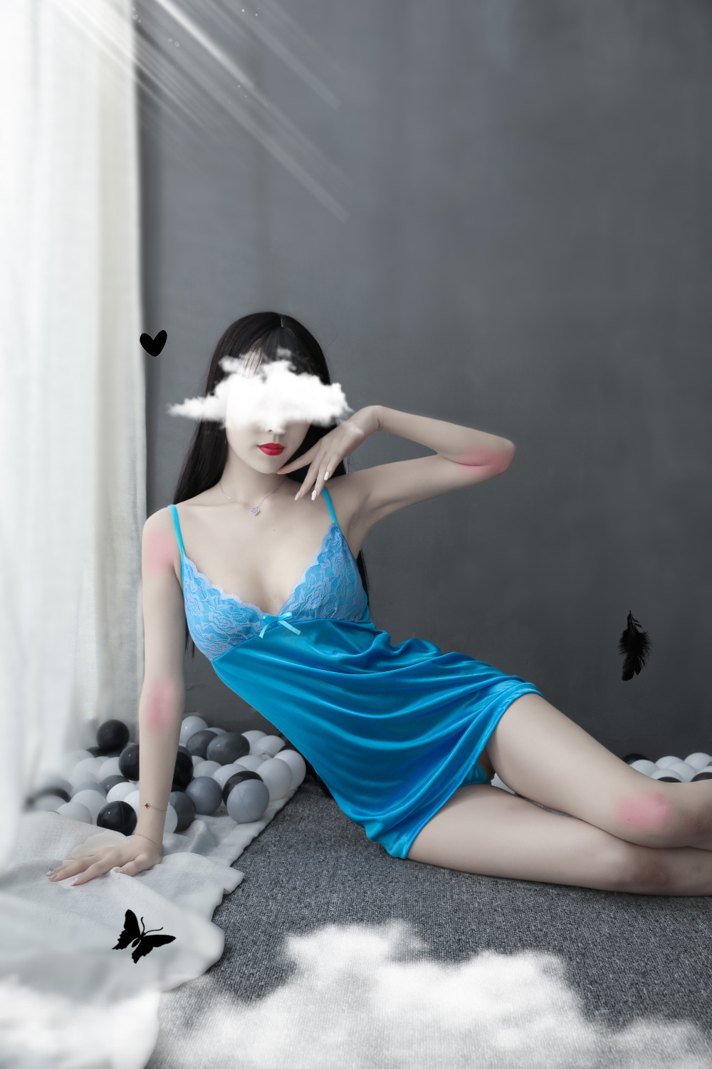Hình ảnh Váy ngủ 2 dây sexy kèm quần lót lọt khe VN11 ( tặng 1 mặt nạ cô nàng bí ẩn), Freesize