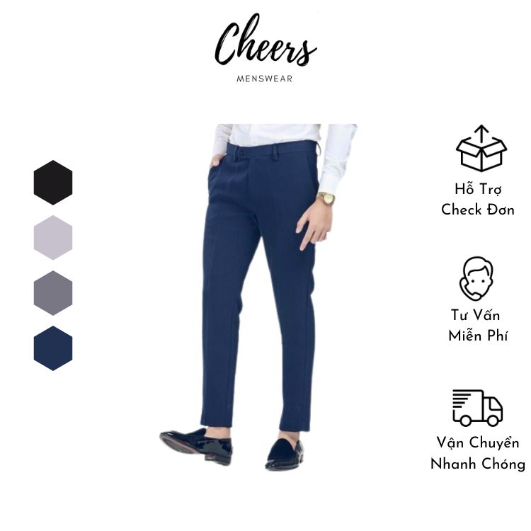 Quần Âu Nam Dài- Quần Tây Nam Cheers Chất vải Cao Cấp form Regular phù hợp dân văn phòng, học sinh, sinh viên