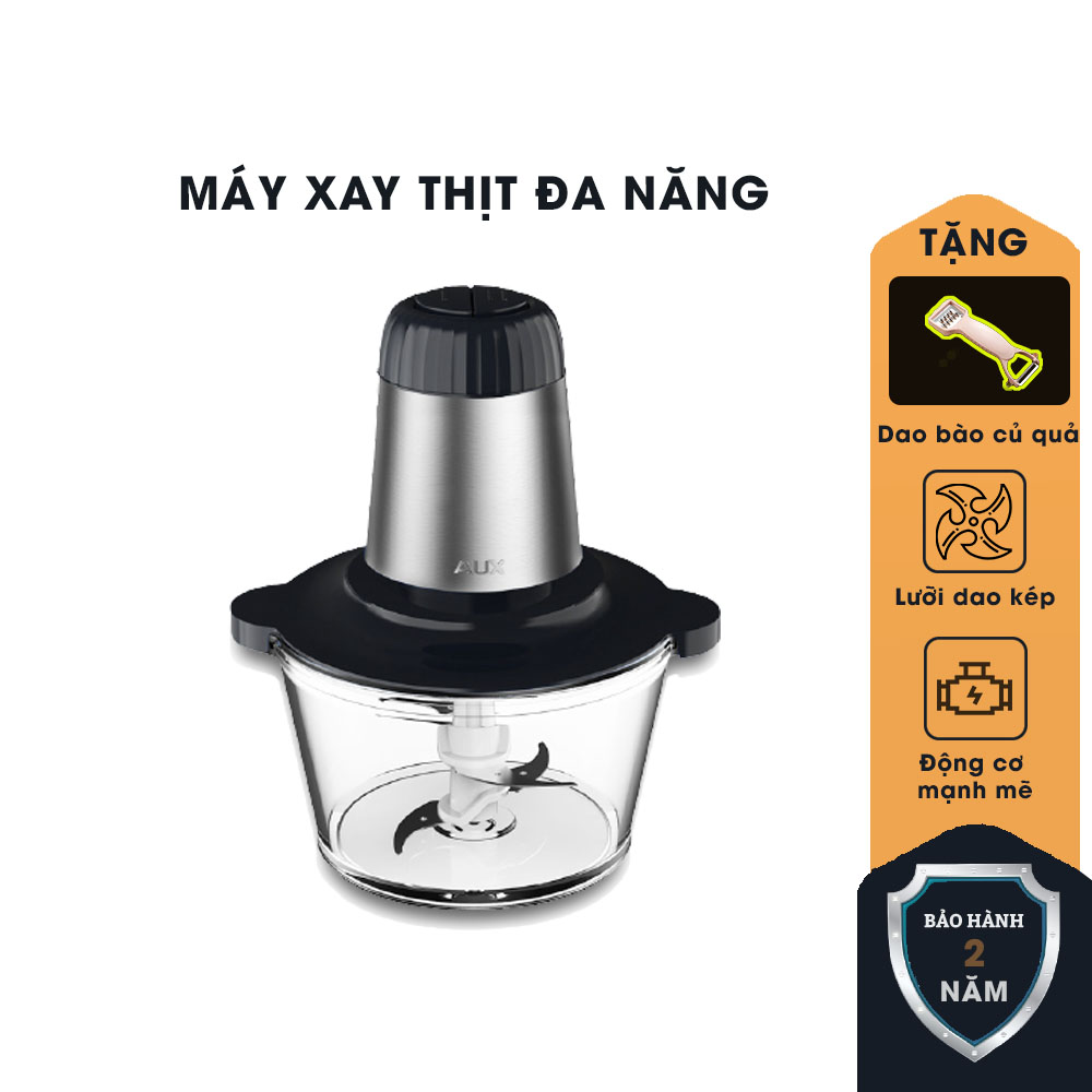 Máy Xay Thịt Cá Thủy Tinh Đa Năng 2 Lưỡi Kép (2L) + Tặng dao bào củ quả