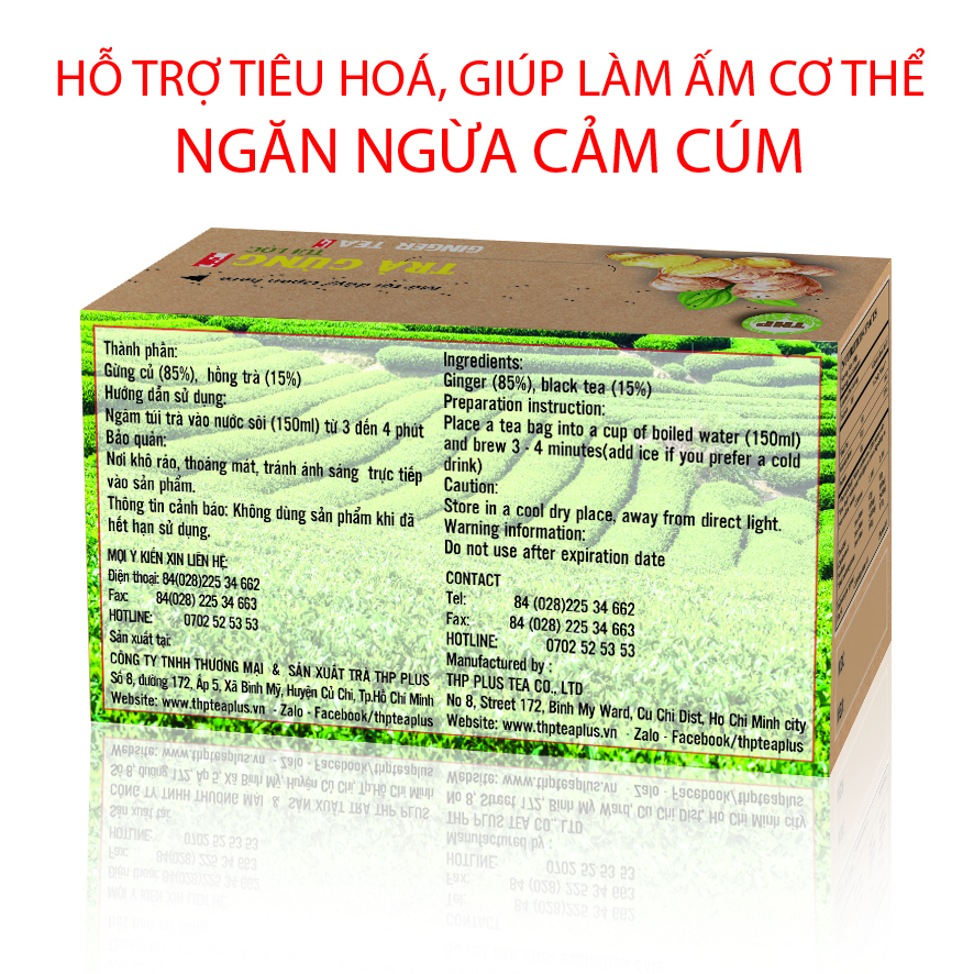 TRÀ GỪNG TÚI LỌC - tốt cho tiêu hóa, làm ấm cơ thể - ngăn ngừa cảm cúm - Thương Hiệu THP PLUS