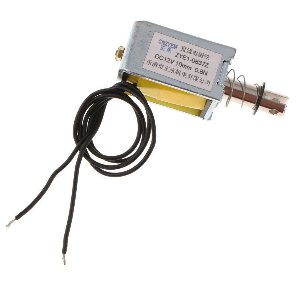 Force 2-Wires Push Pull DC Solenoid Electromagnet 12V Stroke 10mm 0.8N
