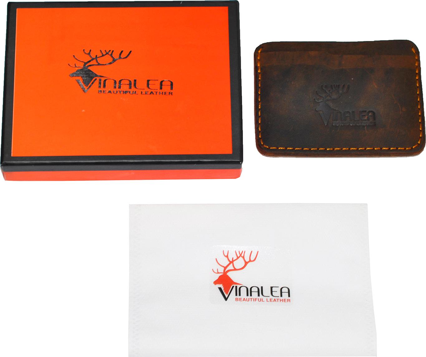 Ví da bò đựng Name Card Vinalea NCA0001F - Nâu đỏ