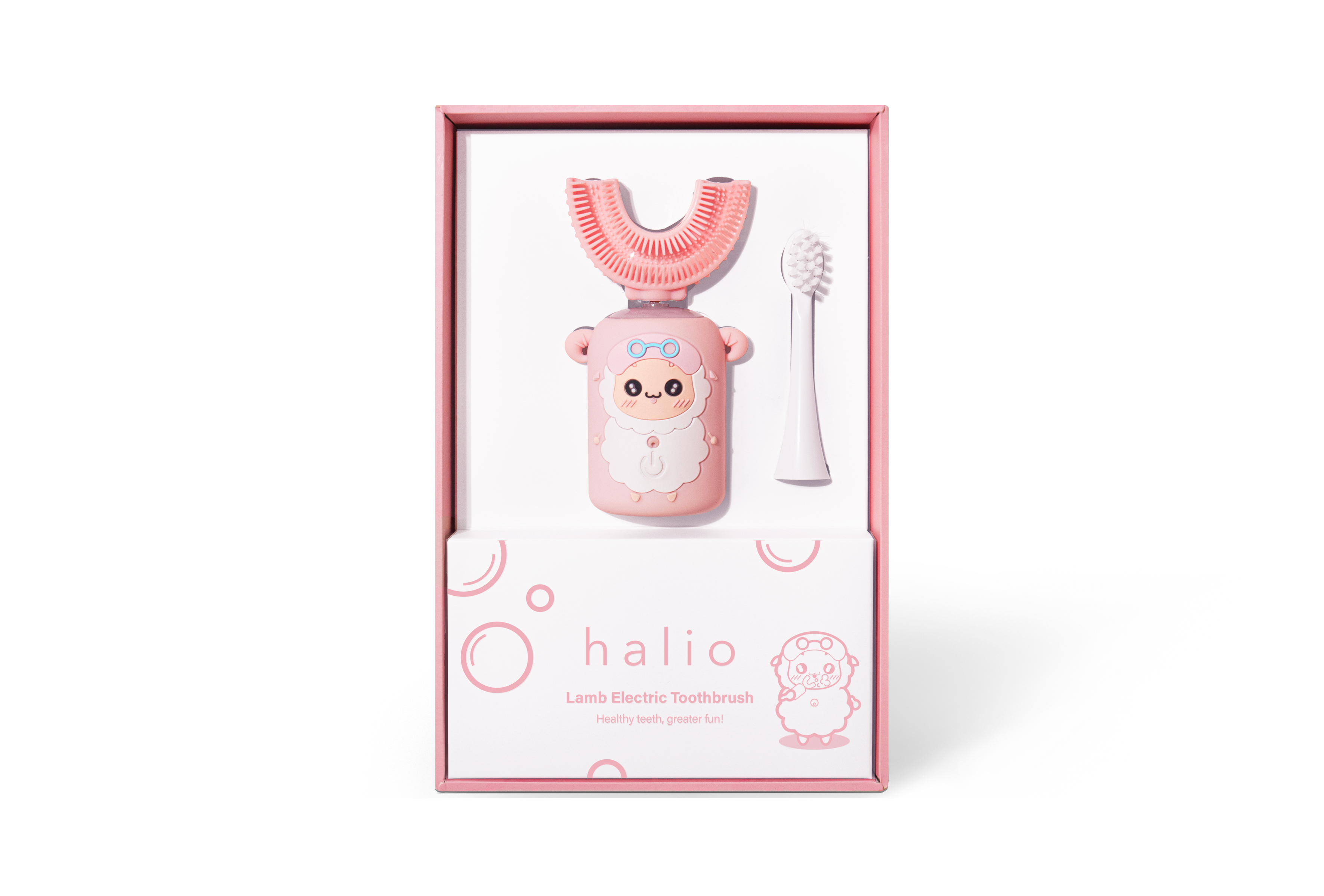 Đầu Bàn Chải Điện Cho Bé Halio U-Shaped Replacement Head Pink