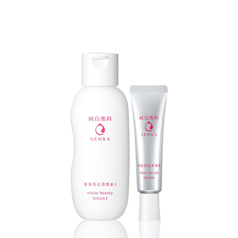 Bộ đôi dưỡng ẩm và dưỡng da trắng hồng mịn mượt Senka ( White Beauty Lotion 200ml + Serum White Beauty 35g)