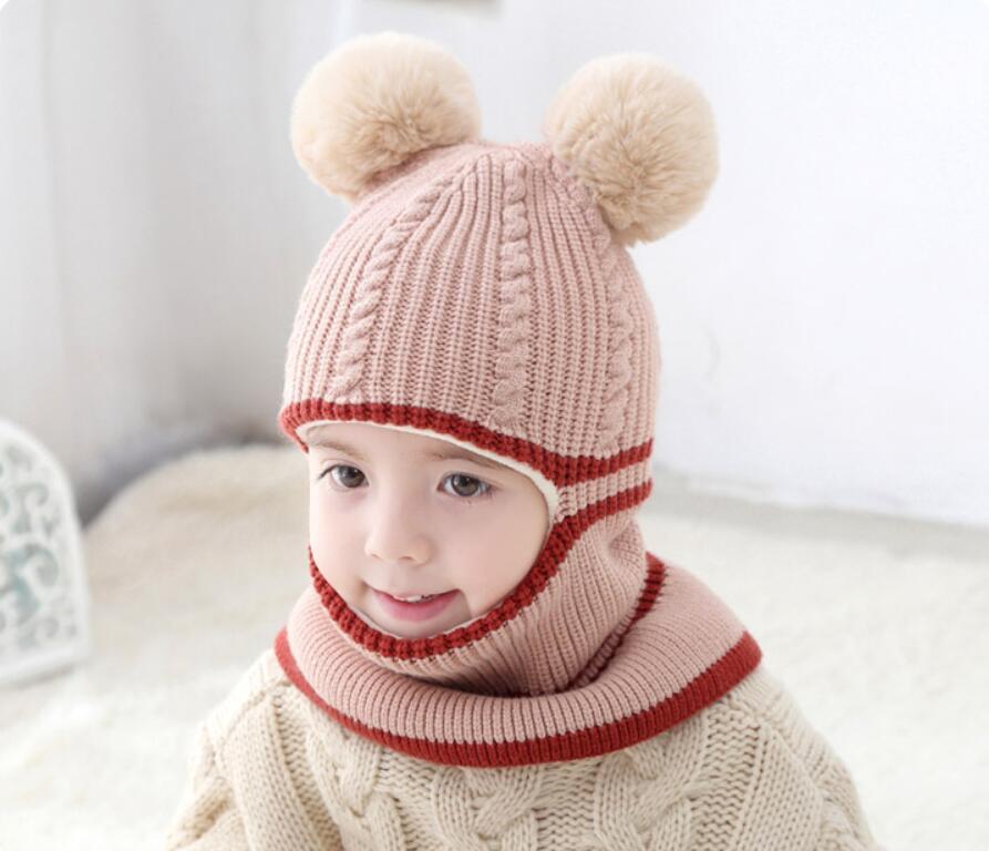 Trẻ Em Mùa Đông Nhiệt Trẻ Em Mũ Khăn Bộ Bé Bonnet Khăn Enfant Dệt Kim Nón Dễ Thương Cho Bé Gái Bé Trai Beanies 1-5 Năm