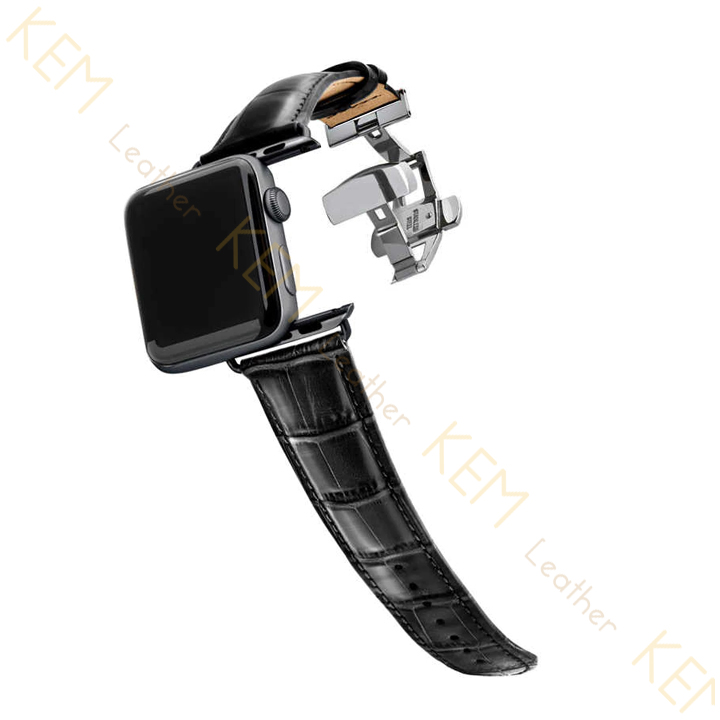 Dây Đồng Hồ Thay Thế Dành Cho Apple Watch 48 Ultra 45/44/42mm - 41/40/38mm, Chất Liệu Da Cá Sấu Cao Cấp Tương Thích Các Phiên Bản Series 8/7/6/5/4/3/2/1/SE Bảo Hành 12 Tháng