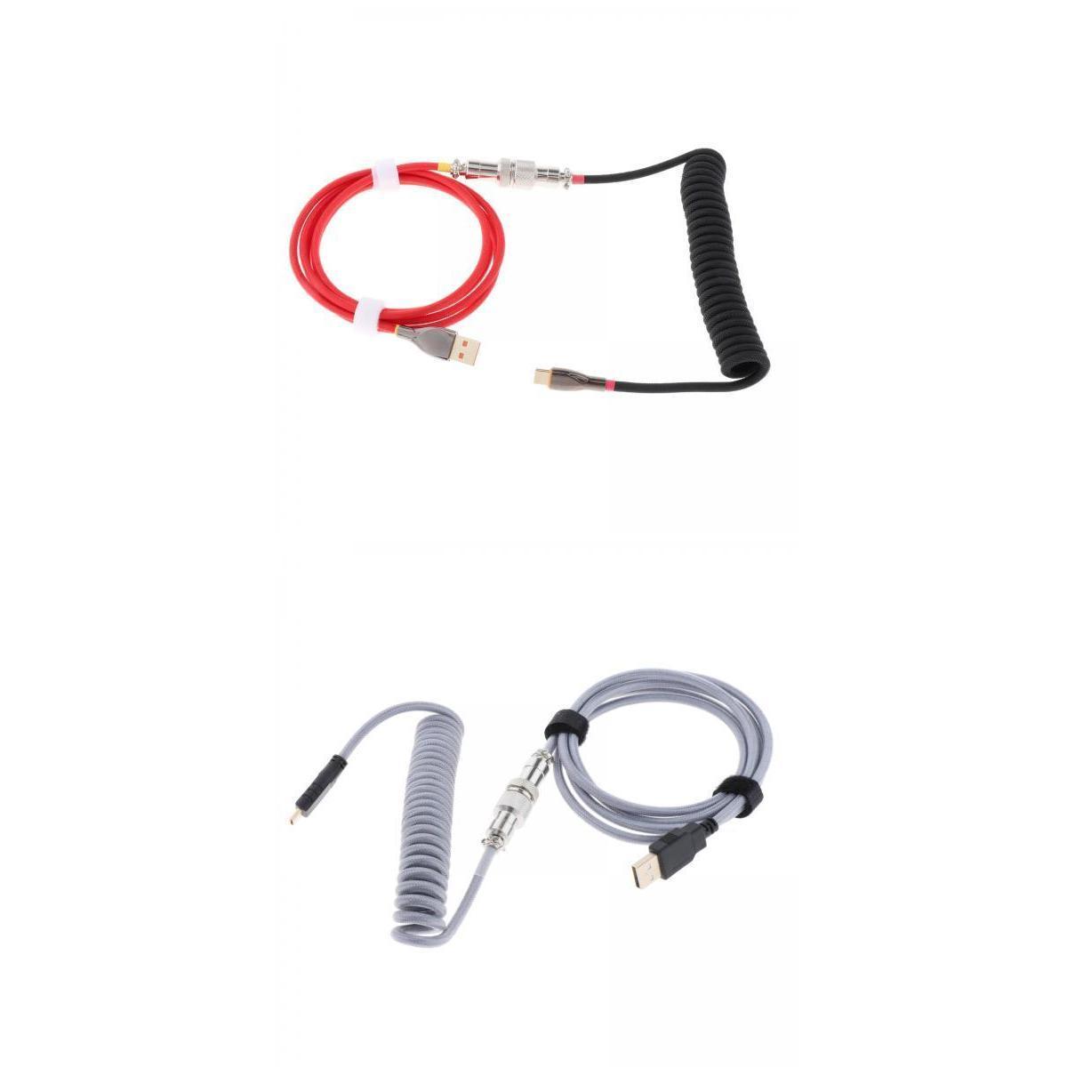 Coiled Cable Wire Mini Micro Usb Port for Mechanical Keyboard Game Console