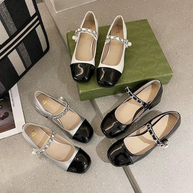 Hàng chất lượng SẴN KHÔNG ĐỦ SIZE , IB SHOP TRƯỚC _ Giày Mary Jane quai cài đế vuông 4cm Vitage phiên bản Hàn mới nhất