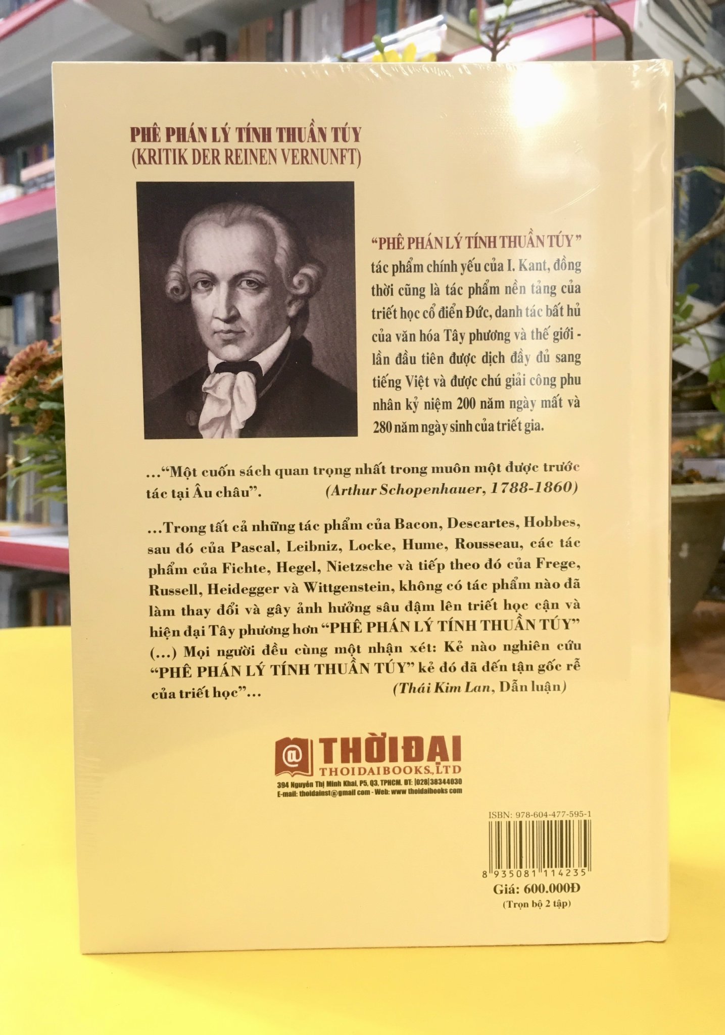 PHÊ PHÁN LÝ TÍNH THUẦN TÚY - Immanuel Kant - Bùi Văn Nam Sơn dịch - (trọn bộ 2 tập, bìa cứng)