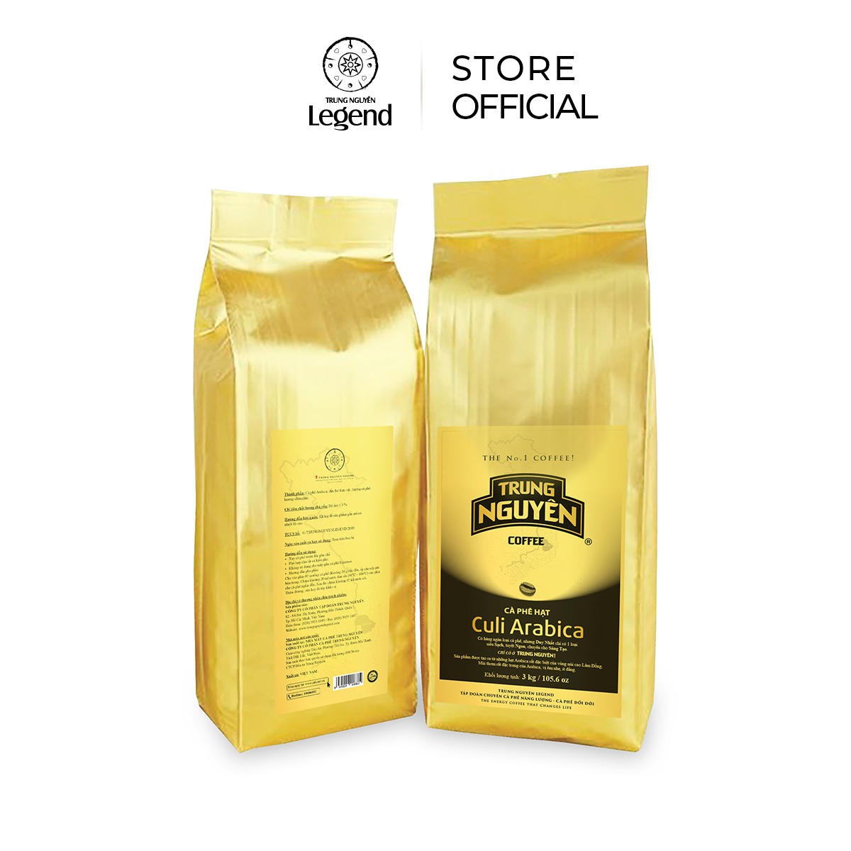 Cà phê hạt Culi Arabica Drip Số 5 Trung Nguyên Legend - Bịch 3Kg - Pha phin