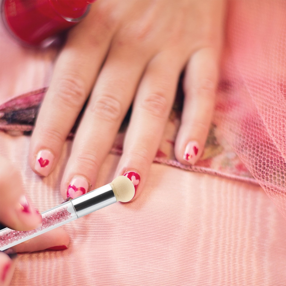 Mút Dặm Loang Làm Nail 2 Đầu Cán Hồng, Thiết Kế Dạng Bút Tiện Dụng, Vừa Tay, Dễ Thao Tác Điều Chỉnh, Tạo Đều Màu Lên Móng, Chất Liệu Mềm Mịn, Có Thể Làm Sạch Và Tái Sử Dụng