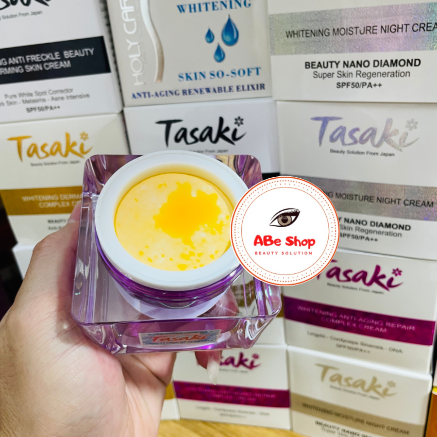 KEM TASAKI TÍM NGỪA LÃO HÓA - XÓA THÂM NÁM - WHITENING ANTI-AGING REPAIR COMPLEX CREAM - LINGZHI - ĐÔNG TRÙNG - DNA