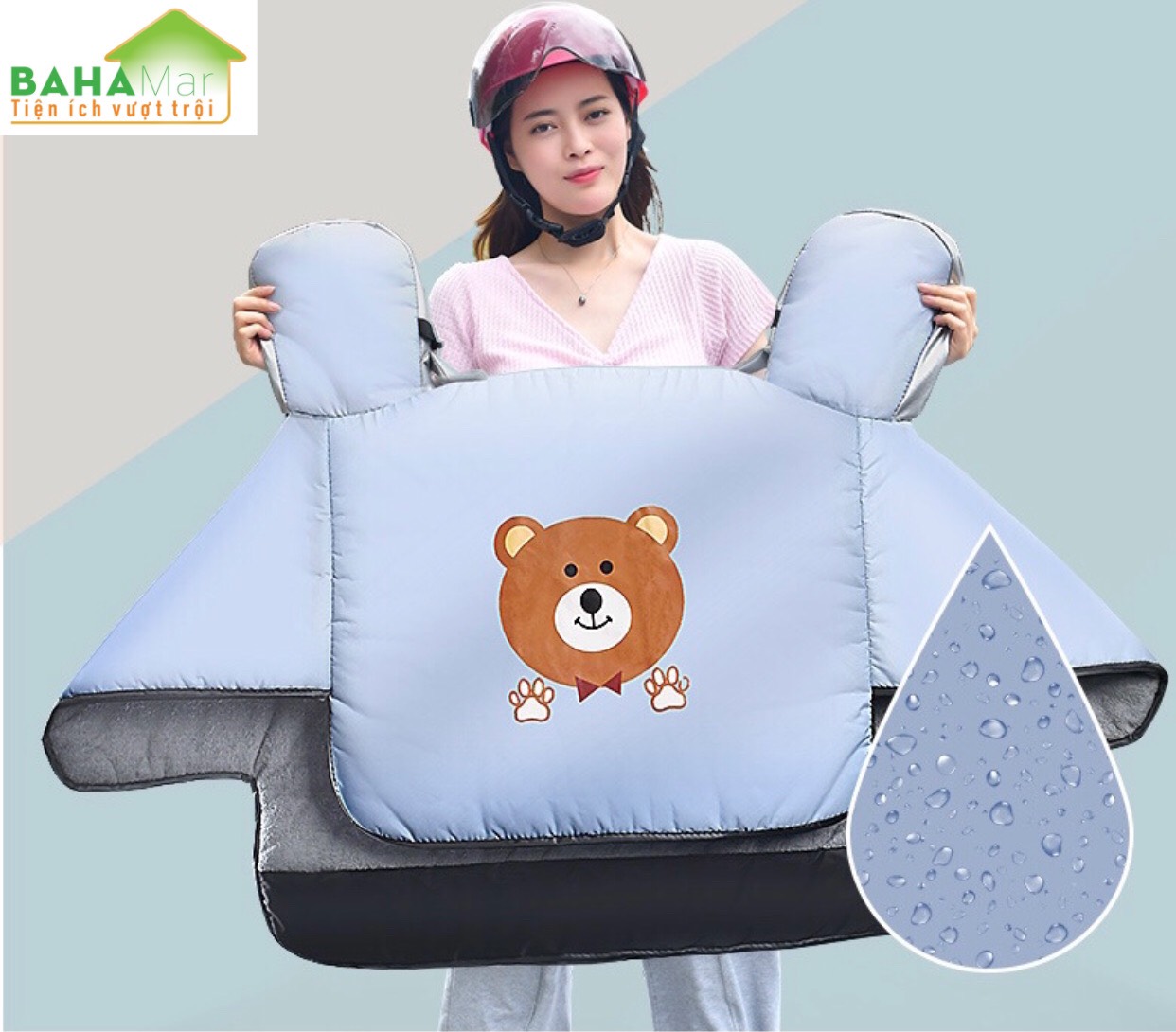TẤM ÁO CHẮN GIÓ ĐI XE MÁY MÙA ĐÔNG CHỐNG LẠNH KHÔNG THẤM NƯỚC "BAHAMAR" giữ ấm, chống gió khi đi xe máy mùa đông . thuận tiện sử dụng
