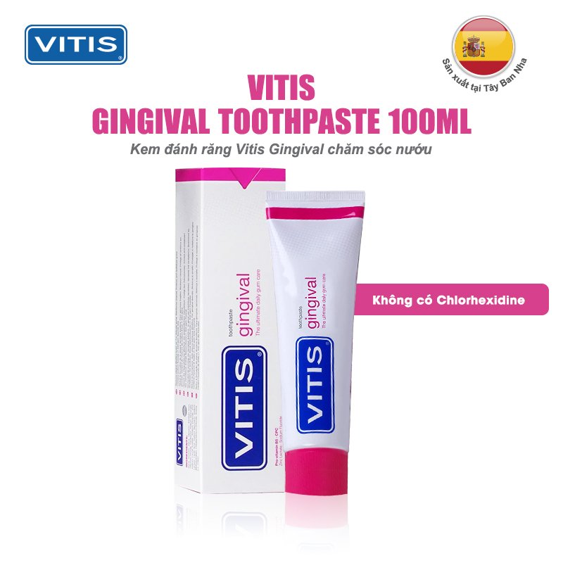 Kem đánh răng cho nướu nhạy cảm, viêm, sưng đỏ, chảy máu nướu Vitis Gingival 100ml (dùng được cho phụ nữ mang thai)