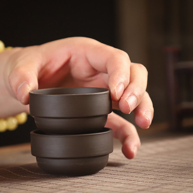 Bộ Ấm Pha Trà Du Lịch Tiện Lợi Mini Gốm Sứ Cát Tím Họa Tiết Trơn Quà Tặng Ý Nghĩa
