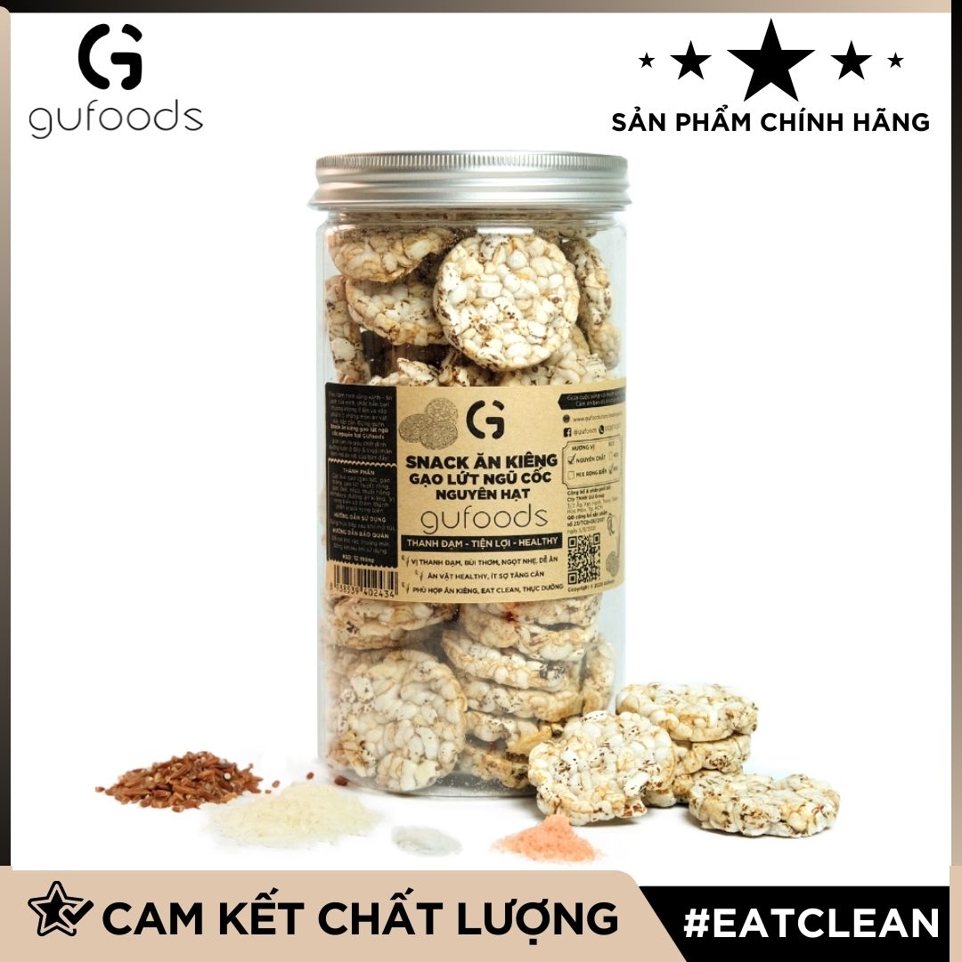 Hình ảnh Snack ăn kiêng gạo lứt ngũ cốc nguyên hạt GUfoods - Thanh đạm, Tiện lợi, Phù hợp Eat clean