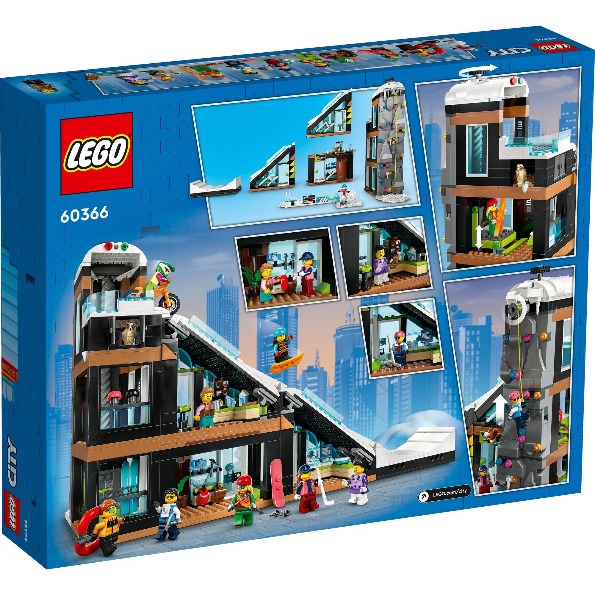 LEGO City 60366 Đồ chơi lắp ráp Khu trung tâm trượt tuyết và leo núi (1,054 chi tiết)