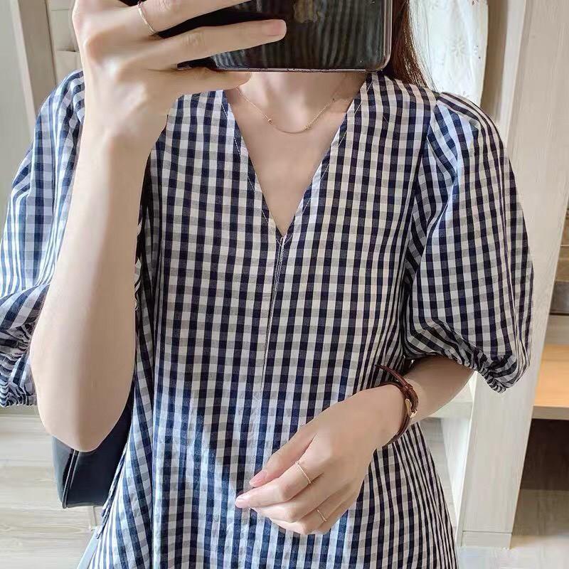ĐẦM FORM SUÔNG HỌA TIẾT CARO